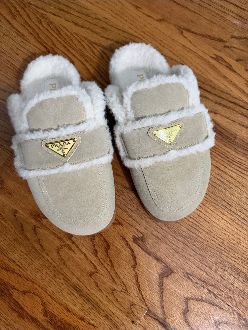 Prada (faux)  Beige Suede slippers